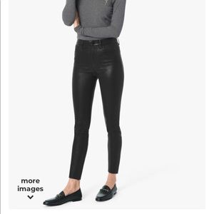 Joe’s ‘the Charlie’ Coated Black Ankle Skinny W 26